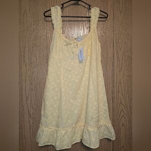 Aeropostale Light Yellow Ruffled Dress Sz L NWT